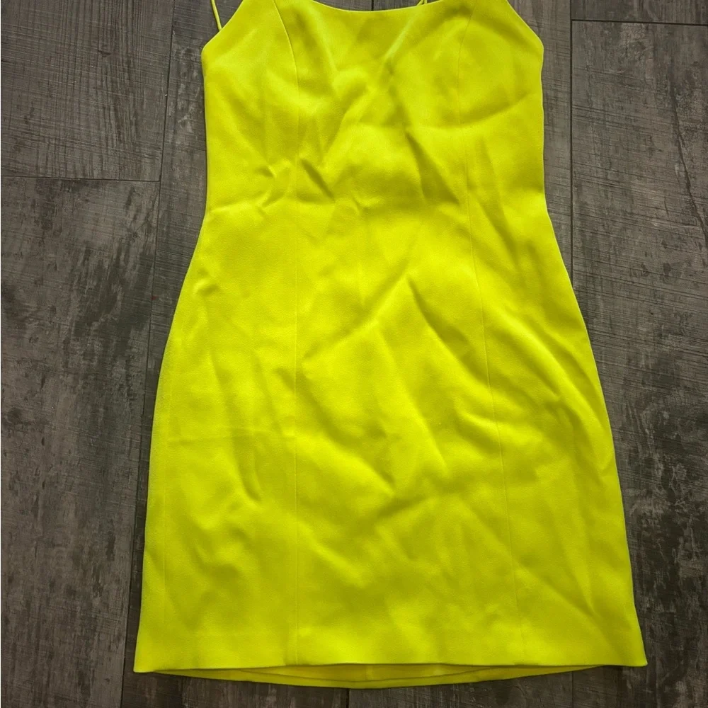 Alice + Olivia Yellow One Shoulder Sheath Mini Dress - Picture 3 of 3